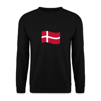 Flagge Dänemark / Welle - Unisex Pullover - Schwarz - Vorne - Alina (178cm) & Michal (187cm)