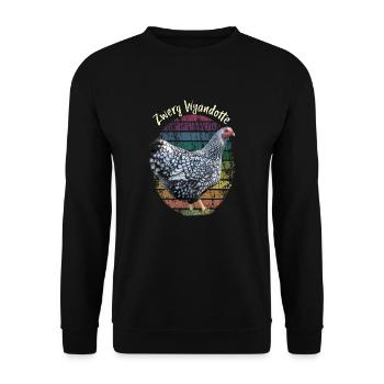 Zwerg Wyandotte Huhn Hühner Henne - Unisex Pullover - Schwarz - Vorne - Alina (178cm) & Michal (187cm)