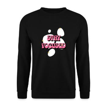 Restez concentré Affirmations positives Femmes roses - Sweat-shirt Unisexe - noir - Devant - Alina (178cm) & Michal (187cm)