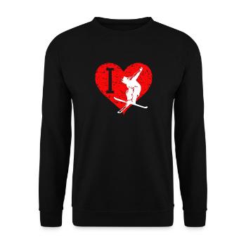 I Love Freestyle Ski 2 - Unisex Pullover - Schwarz - Vorne - Alina (178cm) & Michal (187cm)
