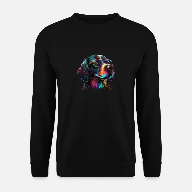 HUND IN BRILLE - Unisex Pullover - Schwarz