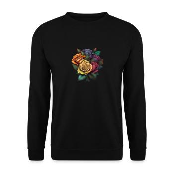 BEAUTIFUL BOUQUET OF ROSES - Unisex Sweatshirt - black - Front - Alina (178cm) & Michal (187cm)