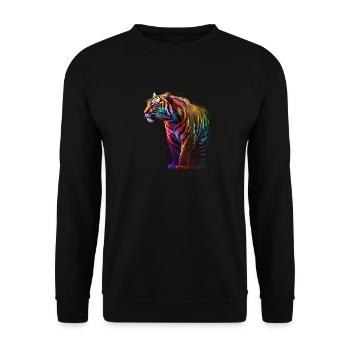 BEAUTIFUL TIGER - Unisex Sweatshirt - black - Front - Alina (178cm) & Michal (187cm)