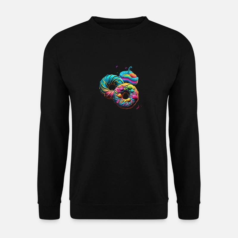 DONUTS WITH GOOD CREAM - DONUT - Unisex Sweatshirt - black