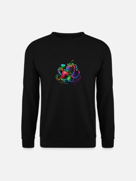 HÜBSCHE ERDBEEREN - BUNT - Unisex Pullover - Schwarz