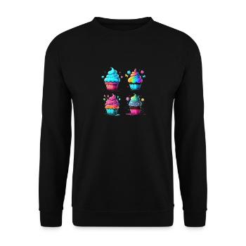 DELICIEUX CUPCAKES - Sweat-shirt Unisexe - noir - Devant - Alina (178cm) & Michal (187cm)