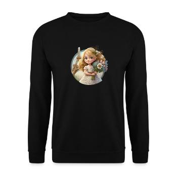 TOUR EIFFEL - JOLIE PETITE FILLE - PRINTEMPS - Sweat-shirt Unisexe - noir - Devant - Alina (178cm) & Michal (187cm)