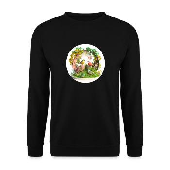 It's Spring - Birds, joy, colors - Unisex Sweatshirt - black - Front - Alina (178cm) & Michal (187cm)