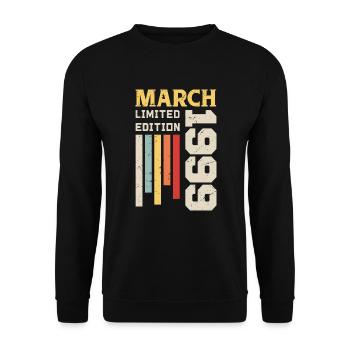 March 1999 - Birthday gift March 1999 March - Unisex Sweatshirt - black - Front - Alina (178cm) & Michal (187cm)