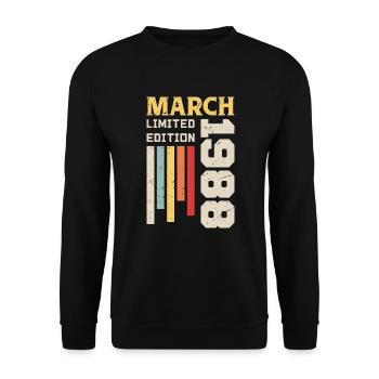 Mars 1988 - Cadeau anniversaire Mars 1988 Mars - Sweat-shirt Unisexe - noir - Devant - Alina (178cm) & Michal (187cm)