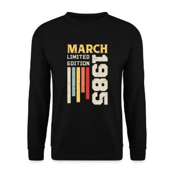 March 1985 - Birthday Gift March 1985 Anniv - Unisex Sweatshirt - black - Front - Alina (178cm) & Michal (187cm)