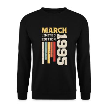 March 1995 - Birthday Gift March 1995 March - Unisex Sweatshirt - black - Front - Alina (178cm) & Michal (187cm)