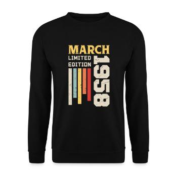 March 1958 - Birthday Gift March 1958 Anniv - Unisex Sweatshirt - black - Front - Alina (178cm) & Michal (187cm)