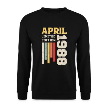 Avril 1988 - Cadeau anniversaire Avril 1988 Avril - Sweat-shirt Unisexe - noir - Devant - Alina (178cm) & Michal (187cm)