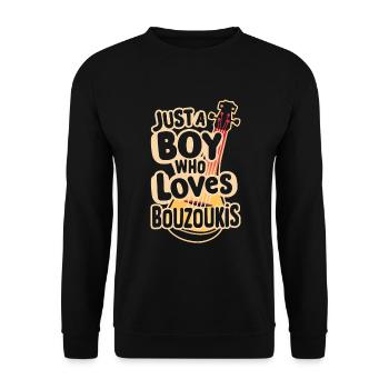 Bouzouki Instrument Gift - Unisex Sweatshirt - black - Front - Alina (178cm) & Michal (187cm)
