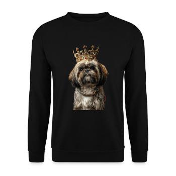 Shih Tzu - Unisex Sweatshirt - black - Front - Alina (178cm) & Michal (187cm)