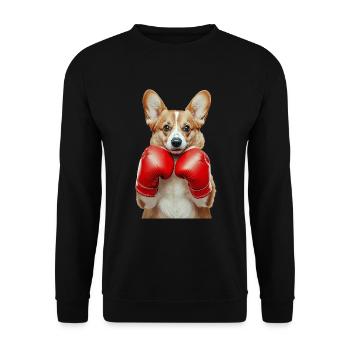 Corgi - Unisex Pullover - Schwarz - Vorne - Alina (178cm) & Michal (187cm)