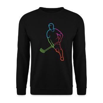 Joueur de floorball coloré Floorballer Boy Floorball - Sweat-shirt Unisexe - noir - Devant - Alina (178cm) & Michal (187cm)