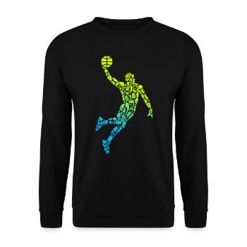 Symboles de basket-ball Garçons Joueur de basket-ball - Sweat-shirt Unisexe - noir - Devant - Alina (178cm) & Michal (187cm)