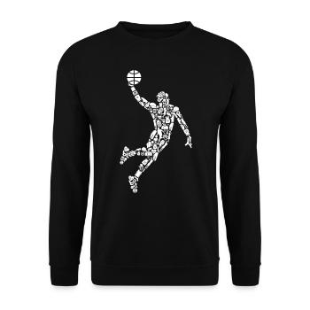 Symboles de basket-ball Joueur de basket-ball Basket-ball - Sweat-shirt Unisexe - noir - Devant - Alina (178cm) & Michal (187cm)