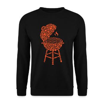 Grill BBQ Barbecue Grill Master Men Grilling - Sweat-shirt Unisexe - noir - Devant - Alina (178cm) & Michal (187cm)