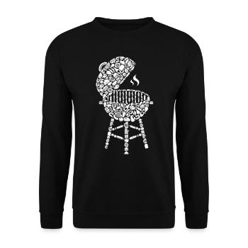 Grill BBQ Barbecue Grill Master Grilling Men - Sweat-shirt Unisexe - noir - Devant - Alina (178cm) & Michal (187cm)