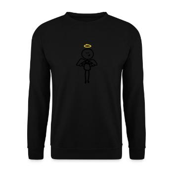 Engel Strichmännchen Gott Heilig Lustig Coole - Unisex Pullover - Schwarz - Vorne - Alina (178cm) & Michal (187cm)