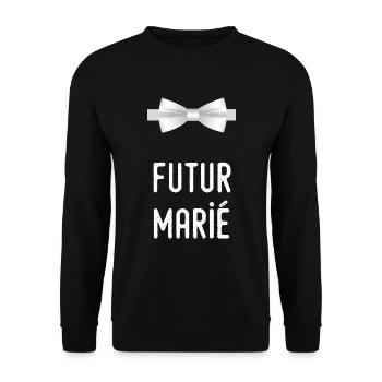 Enterrement de vie de garçon : futur marié EVG - Sweat-shirt Unisexe - noir - Devant - Alina (178cm) & Michal (187cm)