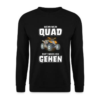 Wenn mein Quad ruft Quadfahrer Quad Quadbike biker - Unisex Pullover - Schwarz - Vorne - Alina (178cm) & Michal (187cm)