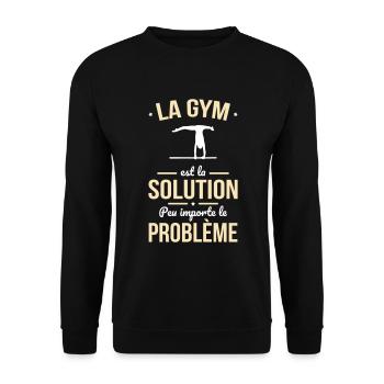 La gym est la solution peu importe le problème - Sweat-shirt Unisexe - noir - Devant - Alina (178cm) & Michal (187cm)