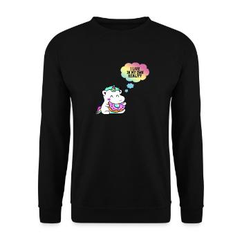 Licorne bébé donut cadeau bébé - Sweat-shirt Unisexe - noir - Devant - Alina (178cm) & Michal (187cm)