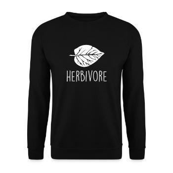 Herbivore Leaf Vegan Sayings Herbivores - Unisex Sweatshirt - black - Front - Alina (178cm) & Michal (187cm)