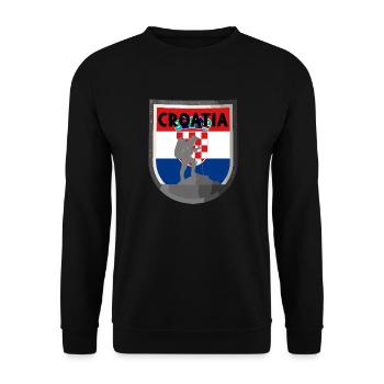 Drapeau de la Croatie Adriatique Zagreb Drapeau croate - Sweat-shirt Unisexe - noir - Devant - Alina (178cm) & Michal (187cm)