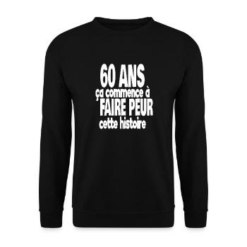 60 ans - Sweat-shirt Unisexe - noir - Devant - Alina (178cm) & Michal (187cm)