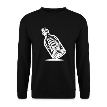 Embarquez dans une bouteille avec voiles fixes - Sweat-shirt Unisexe - noir - Devant - Alina (178cm) & Michal (187cm)