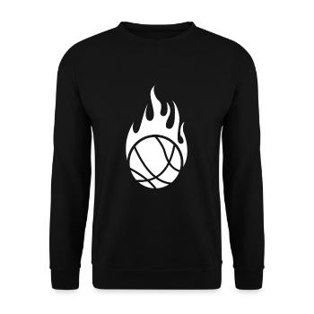 Basketball Flame Ball Ballsport Sports Fire Hot - Unisex Sweatshirt - black - Front - Alina (178cm) & Michal (187cm)