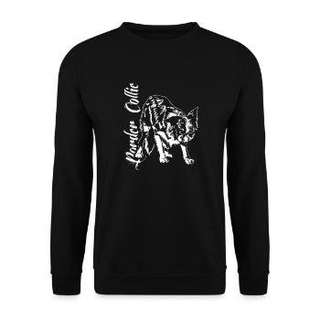 BORDER COLLIE Herding Dog Herding Dogs Wilsigns Agiltiy - Unisex Sweatshirt - black - Front - Alina (178cm) & Michal (187cm)