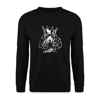 Miniature Poodle Zwergpudel Krone Hunde Wilsigns - Unisex Pullover - Schwarz - Vorne - Alina (178cm) & Michal (187cm)