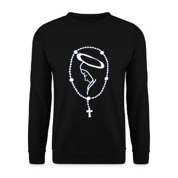 Faith Rosary Christian Believer Religious - Unisex Sweatshirt - black - Front - Alina (178cm) & Michal (187cm)