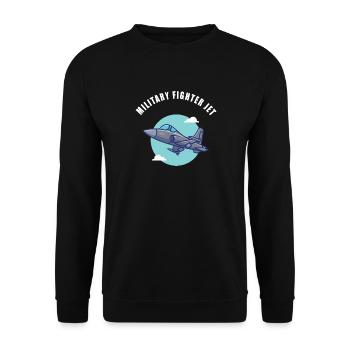 Fighter plane - military fighter jet - Unisex Sweatshirt - black - Front - Alina (178cm) & Michal (187cm)