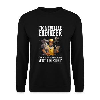 Kernenergie Design für Erneuerbare Kernenergie - Unisex Pullover - Schwarz - Vorne - Alina (178cm) & Michal (187cm)