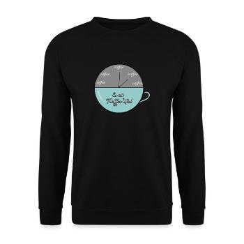 Es ist Kaffee Uhr Tasse lustig witzig Geschenk - Unisex Pullover - Schwarz - Vorne - Alina (178cm) & Michal (187cm)