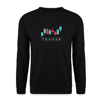 Schwarzer Trader - Unisex Pullover - Schwarz - Vorne - Alina (178cm) & Michal (187cm)
