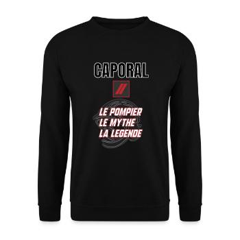 Pompier caporal - Sweat-shirt Unisexe - noir - Devant - Alina (178cm) & Michal (187cm)