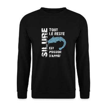 Pêche au silure Tout le reste est poisson d'appât - Sweat-shirt Unisexe - noir - Devant - Alina (178cm) & Michal (187cm)