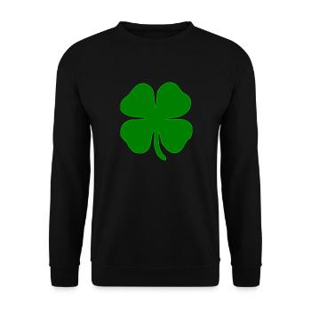 kleeblatt glueck shamrock luck four leaf clover56 - Unisex Pullover - Schwarz - Vorne - Alina (178cm) & Michal (187cm)