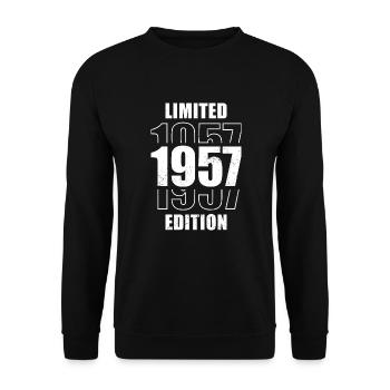 Anniversaire Vintage 1957 Édition Limitée - 1957 - Sweat-shirt Unisexe - noir - Devant - Alina (178cm) & Michal (187cm)