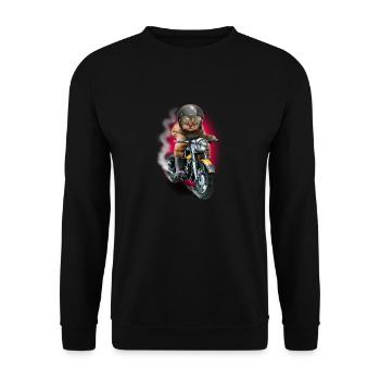 CAT RIDER - Unisex Pullover - Schwarz - Vorne - Alina (178cm) & Michal (187cm)