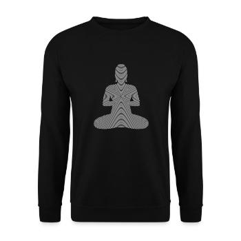 Hynotic BUDDHA weiß - Unisex Pullover - Schwarz - Vorne - Alina (178cm) & Michal (187cm)