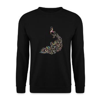 Pfau - Unisex Pullover - Schwarz - Vorne - Alina (178cm) & Michal (187cm)